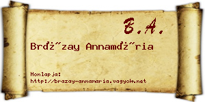 Brázay Annamária névjegykártya